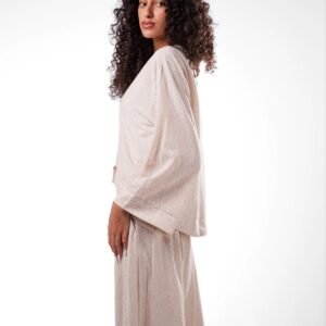 Gold Strass Linen Two-Piece Set