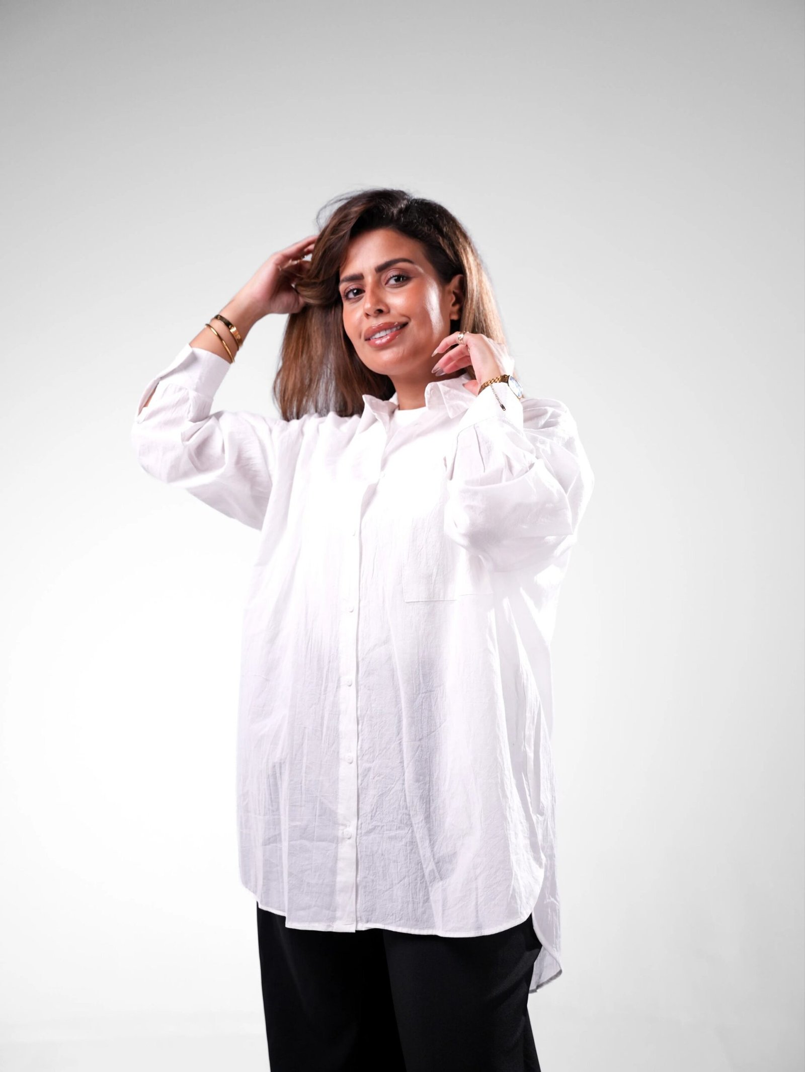 Oversized Washed Cotton Pocket Shirt - Image 4