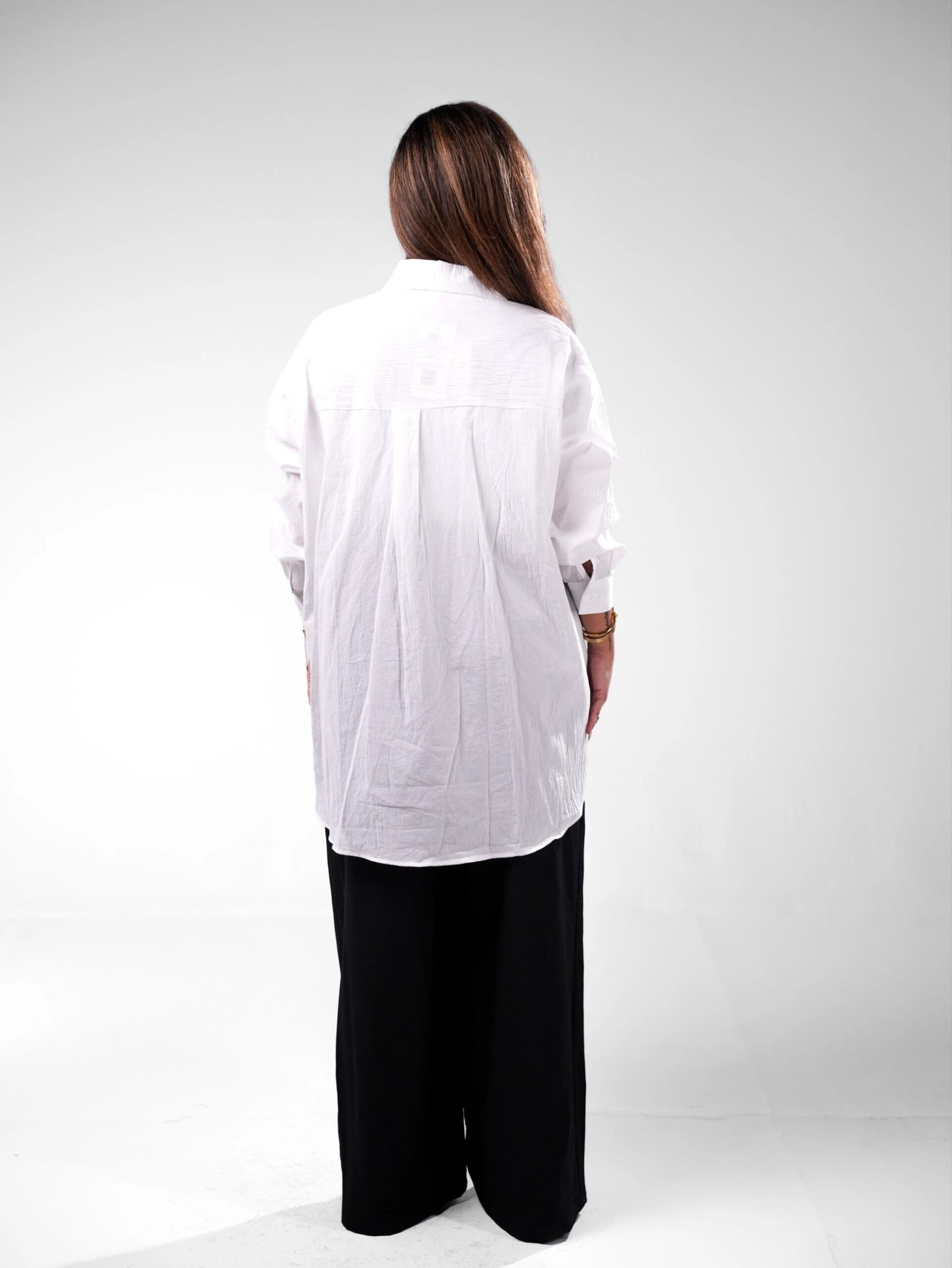 Oversized Washed Cotton Pocket Shirt - Image 9
