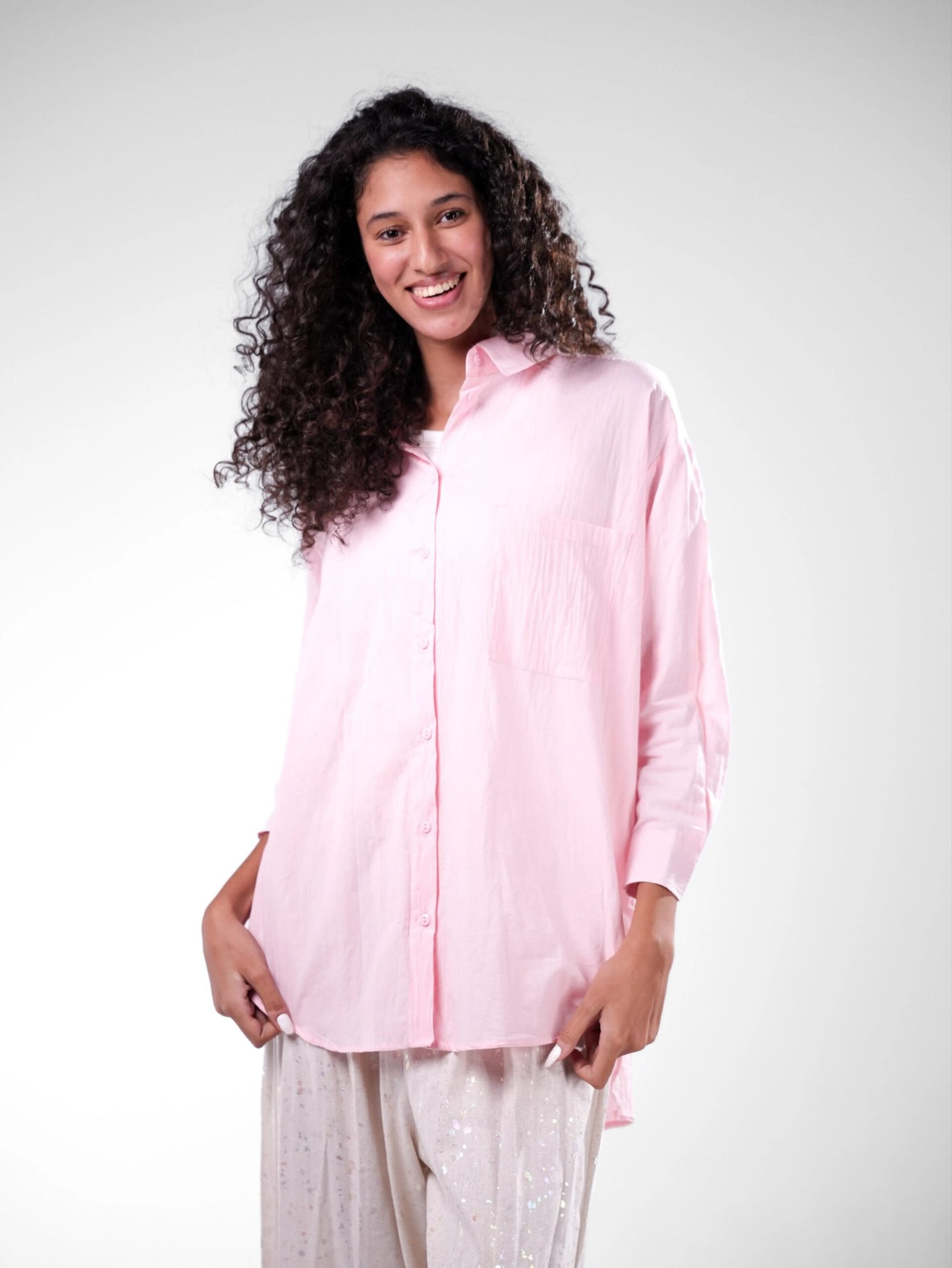 Oversized Washed Cotton Pocket Shirt - Image 15