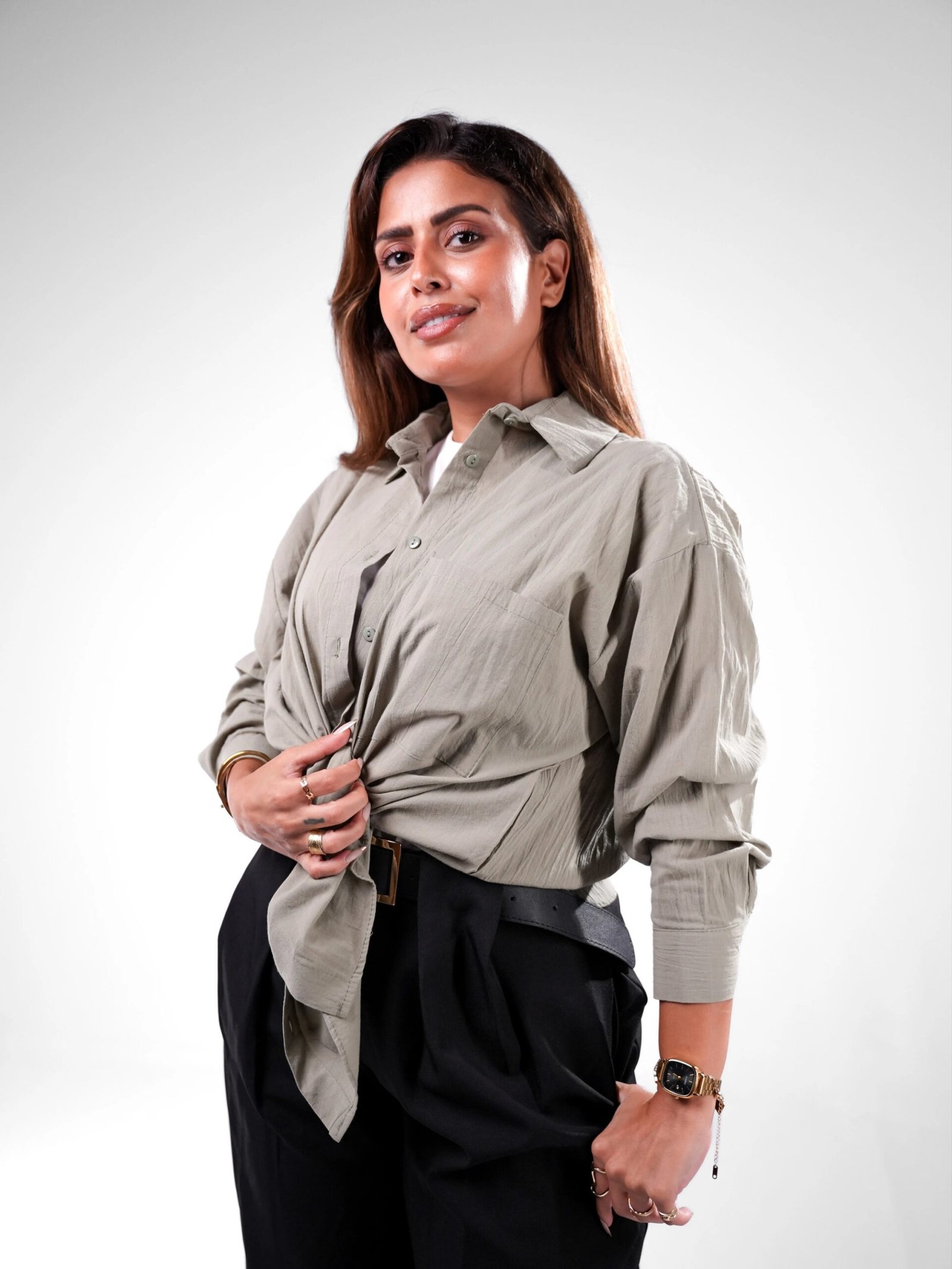 Oversized Washed Cotton Pocket Shirt - Image 12