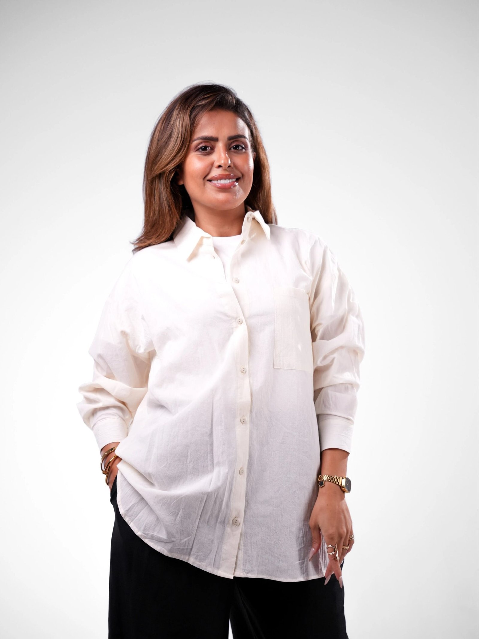 Oversized Washed Cotton Pocket Shirt - Image 7