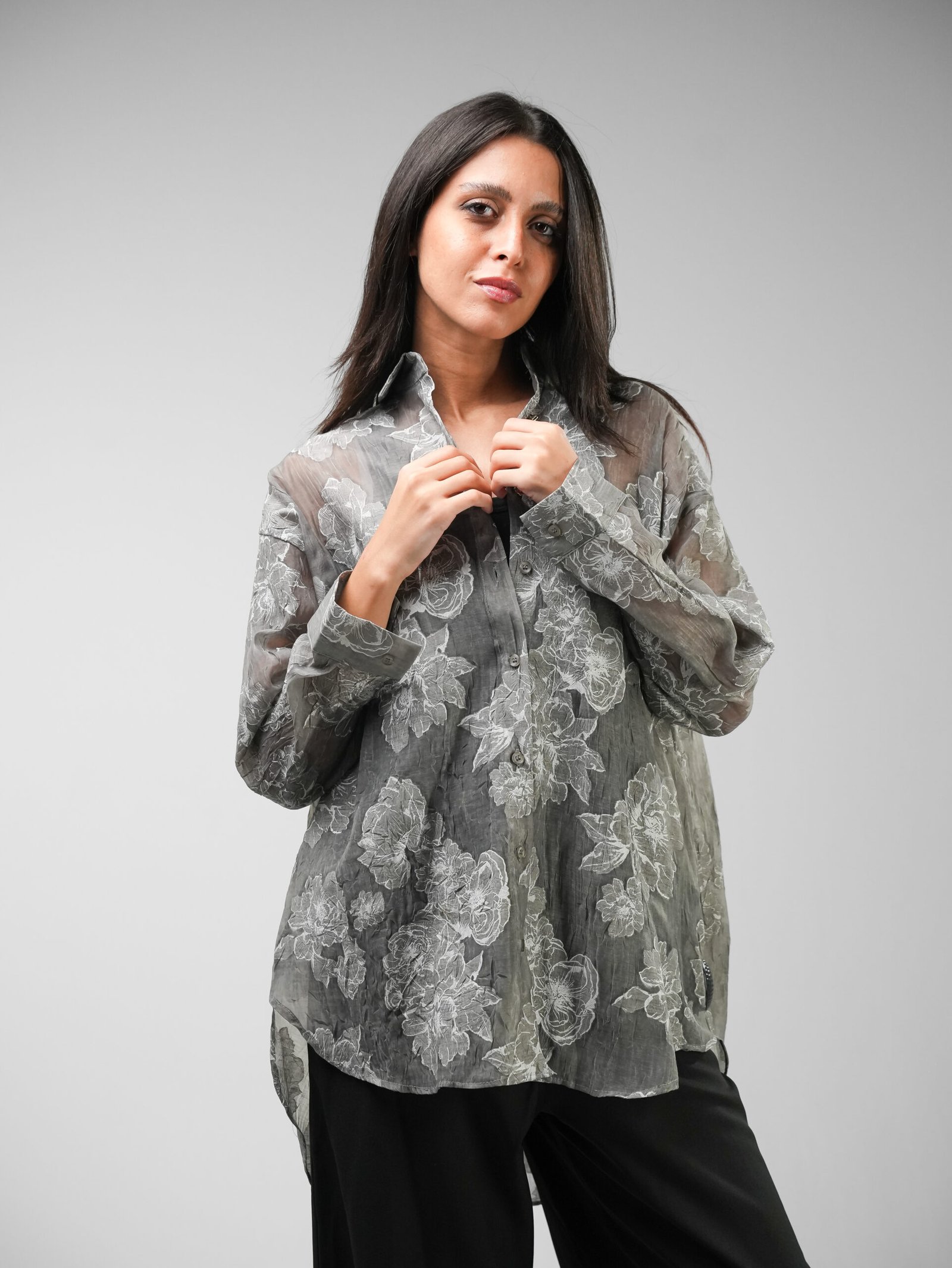 Floral Print Rayon Lycra Shirt