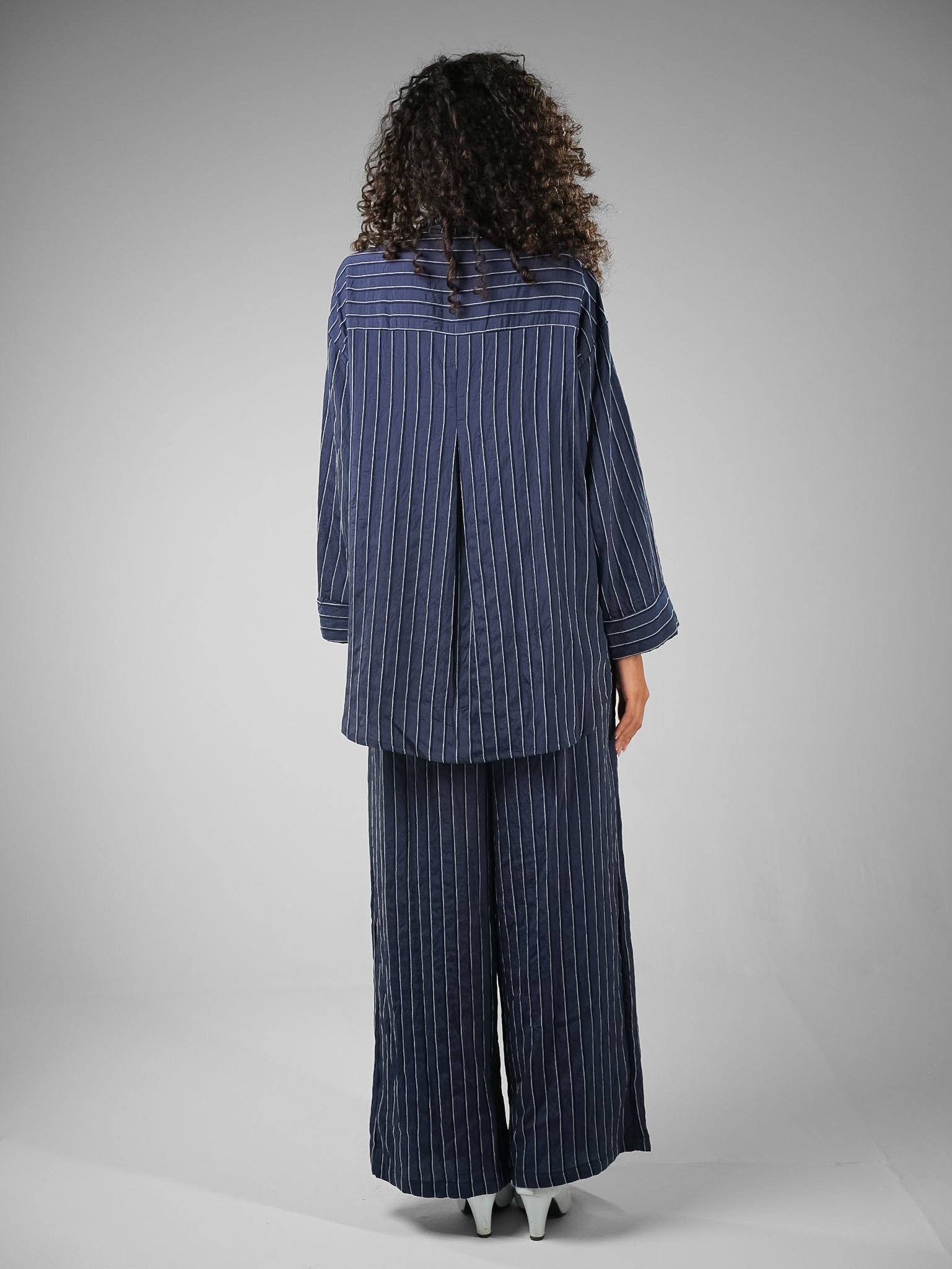 Nylon Rayon Striped Shirt Set - Image 2