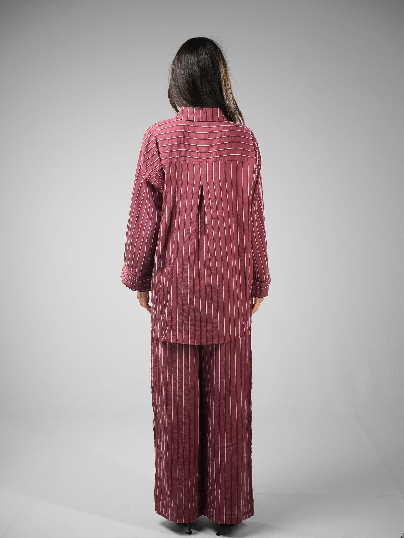 Nylon Rayon Striped Shirt Set - Image 7