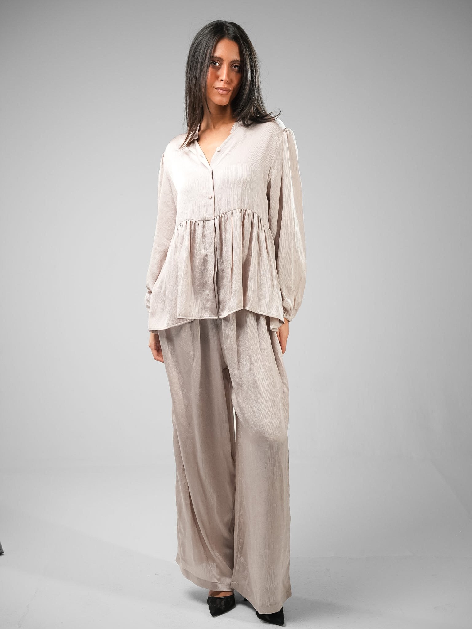 Half-Button Crushed Velvet Set