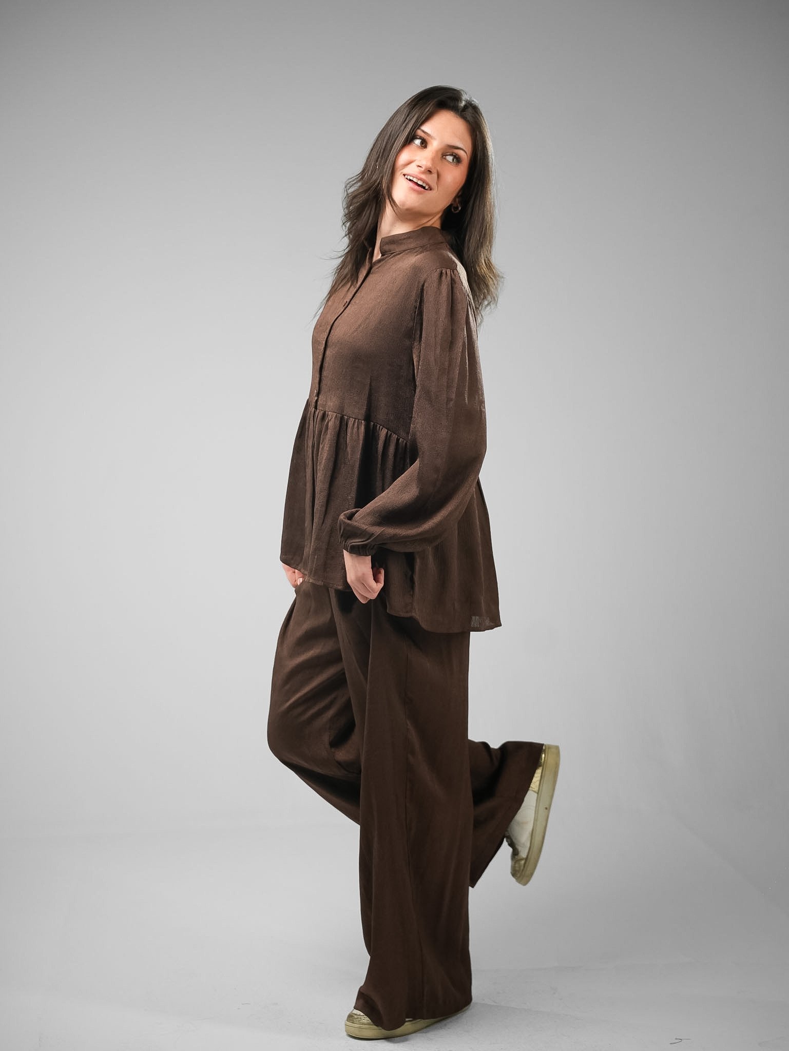 Half-Button Crushed Velvet Set - Image 2