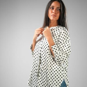 Classic Fit Polka Dot Satin Shirt