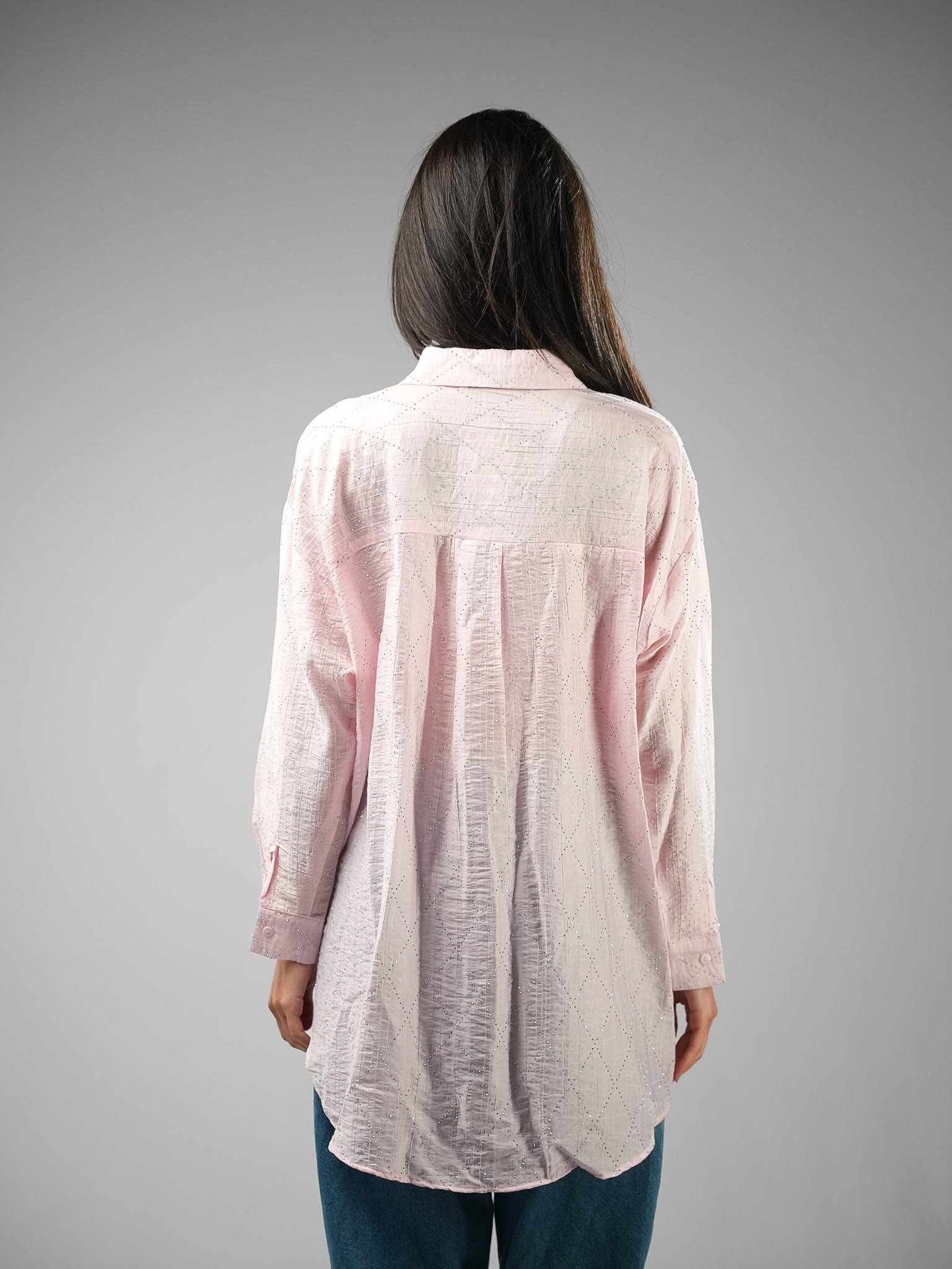 Oversize Dobby Rhinestone Shirt - Image 14