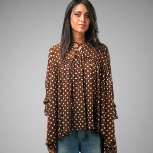 Butterfly Polka Dot Chiffon Blouse