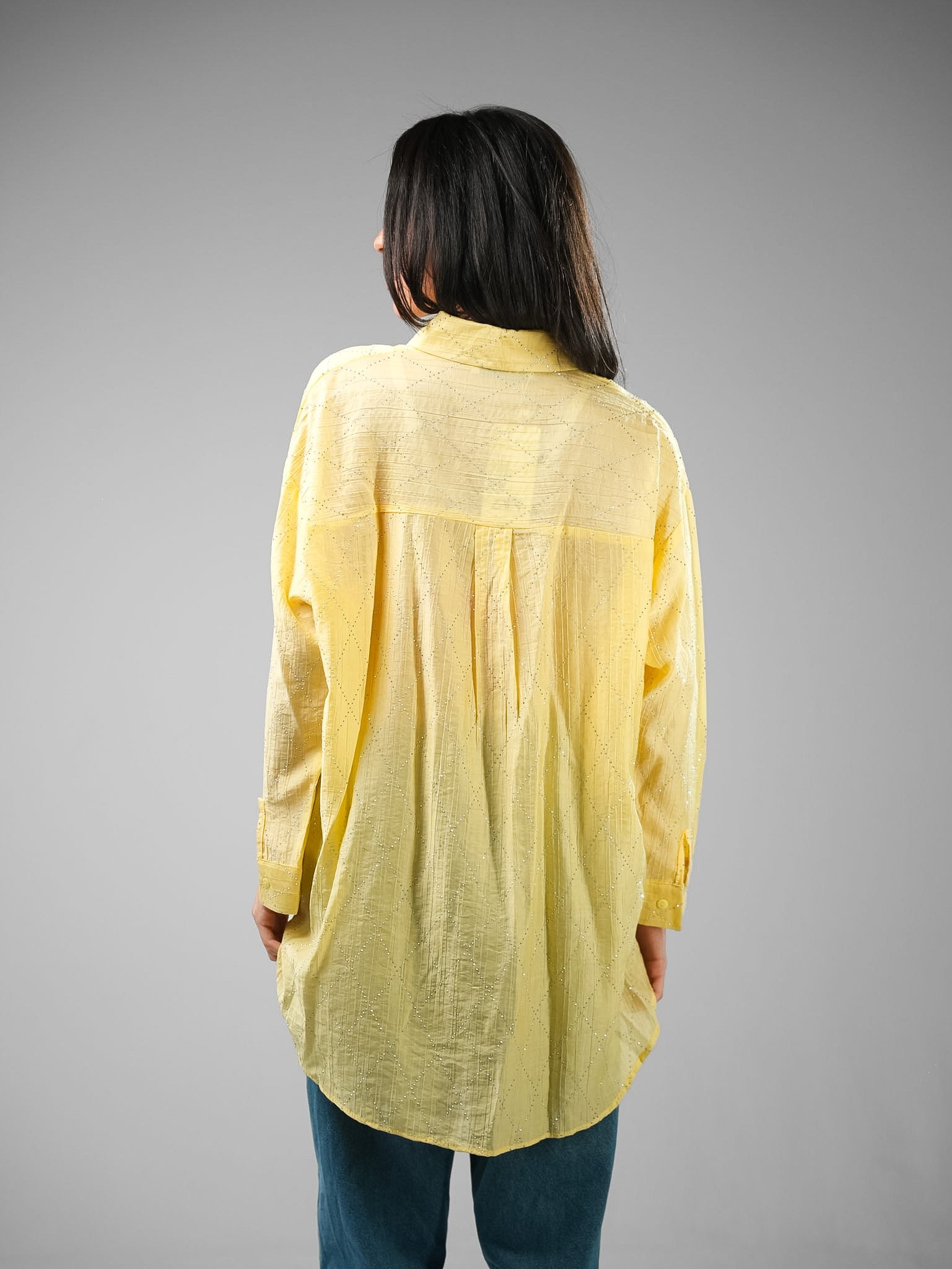 Oversize Dobby Rhinestone Shirt - Image 3