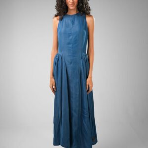 Sleeveless Fit & Flare Denim Dress